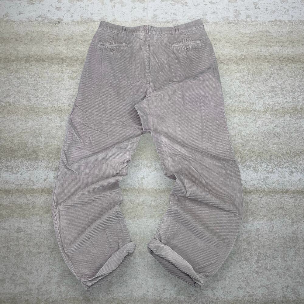 Vintage Y2K Scandia Woods Corduroy Pants 35x30 Baggy Wide Leg Fit Tan Cotton